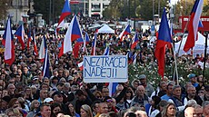 Lidé na Václavském náměstí demonstrují za odvolání vlády premiéra Petra Fialy....