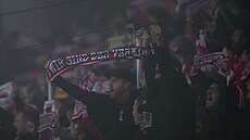 Fanouci Kölnu pi zápase Konferenní ligy na Slovácku.