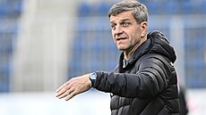 Asistent trenéra Slovácka Josef Mucha v zápase s Varnsdorfem..
