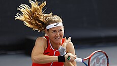 Česká tenistka Marie Bouzková v duelu s Ljudmilou Samsonovovou z Ruska.