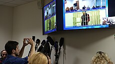 Zábry ze soudní sín v Moskv na soudní proces s Brittney Grinerovou