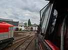 Pohled z parní lokomotivy tokr 556.0506 v depu v eské Líp v rámci Dne...