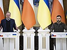 eský premiér Petr Fiala a ukrajinský prezident Volodymyr Zelenskyj v Kyjev