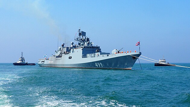 Rusk fregata Admirl Makarov u beh Srie na snmku z roku 2020