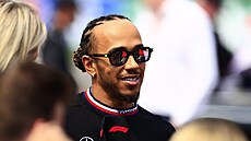 Lewis Hamilton z Mercedesu ped startem Velké ceny Mexika.