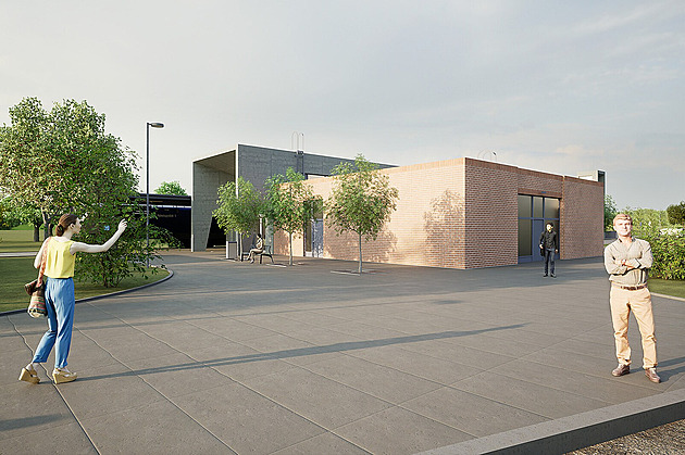 Vizualizace nové výpravní budovy v A�i (nádra�í, �elezni�ní stanice)