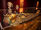 Jedním z nejatraktivnjích exponát výstavy je samotný Tutanchamon.