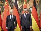 Nmecký kanclé Olaf Scholz a ínský prezident Si in-pching v Pekingu (4....