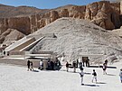 Pohled na vstup do hrobky íslo 62 v Údolí král, která patí Tutanchamonovi....