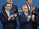 Polský premiér Mateusz Morawiecki, maarský premiér Victor Orbán a eský...