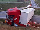 Havrie kamionu na D3 u eskch Budjovic (5. listopadu 2022).