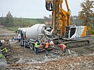Práce na stavb dálnice D49 (listopad 2022)