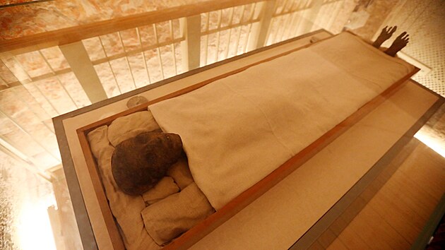 Pekryt pltnem a chrnn modernmi technologiemi le Tutanchamonova mumie ve speciln schrn dodnes vhrobce, vn byl panovnk pohben. Je jedin, kter ve sv hrobce vdol krl zstala. Jin krlovsk mumie, kter se dochovaly do dnench dn, jsou vmuzech.