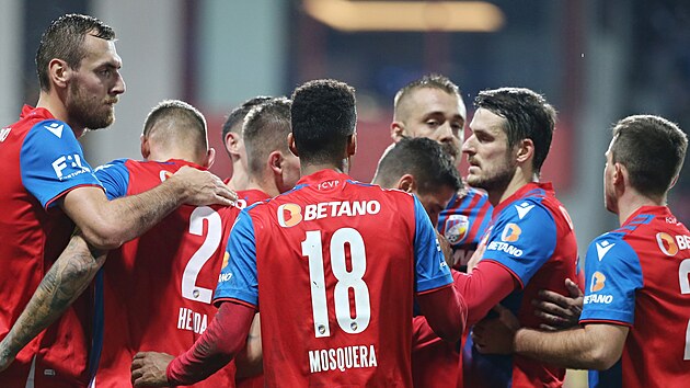 Radost plze�sk�ch fotbalist� v pr�b�hu ligov�ho duelu s Brnem.
