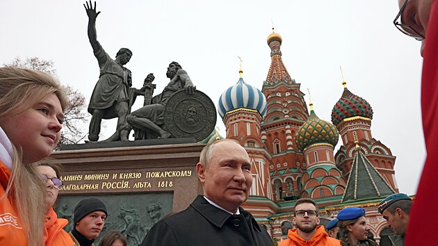 Rusk prezident Vladimir Putin bhem oslav Dne nrodn jednoty (4. listopadu 2022)