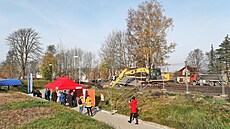 Za�ala výstavba nové výpravní budovy v Chodov�. (3. listopadu 2022)