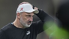 Trenér Slavie Jindich Trpiovský v utkání proti Sivassporu.