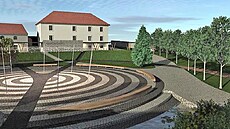 Takto má vypadat nádvo�í tvrze po revitalizaci.