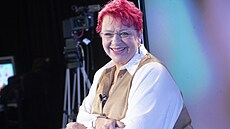 Cukrá�ka Mirka van Gils Slavíková ve studiu Rozst�elu