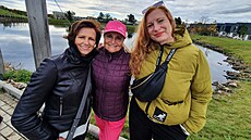 Regina �andová s moderátorkou Zuzanou Bure�ovou a re�isérkou Markétou Oddfish...