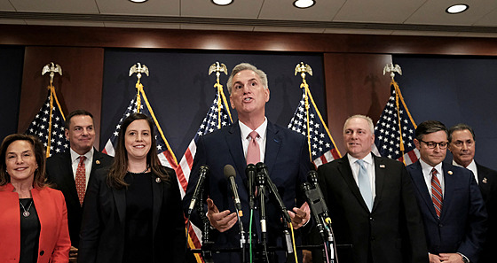 Lídr republikán ve Snmovn reprezentant Kevin McCarthy (15. listopadu 2022)