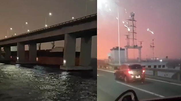 Vítr v Riu strhl nákladní loď. Ta narazila do mostu a zablokovala dopravu