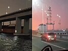 V Rio de Janeiru vítr nahnal obí nákladní lo do dleitého mostu