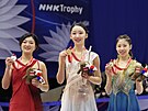 Medailistky NHK Trophy krasobruslaského seriálu Grand Prix. Zleva: Kaori...