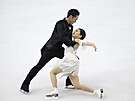 Japonský pár Kana Muramotová a Daisuke Takahai bhem svého volného tance na...