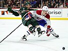 Minnesota Wild center Steven Fogarty (28) and Montreal Canadiens left wing...