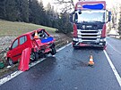 Nehoda se stala kolem devt hodiny rno u Horn Vltavice.