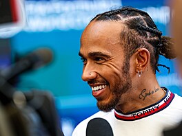 Lewis Hamilton ped Velkou cenou Brazílie.