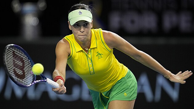 Australsk tenistka Ajla Tomljanoviov bhem finle Turnaje BJK