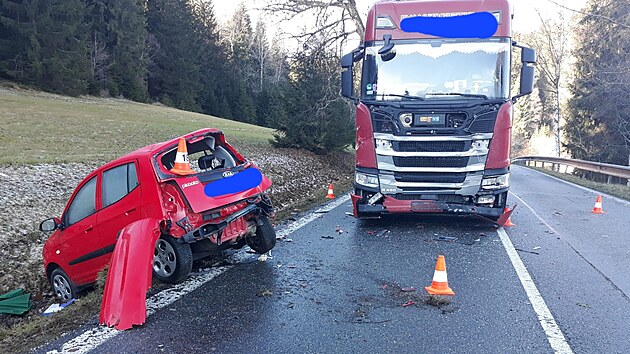 Nehoda se stala kolem deváté hodiny ráno u Horní Vltavice.