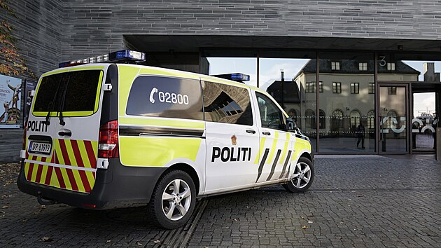 Policie zadrela ti aktivisty z organizace Stop tb ropy, kte se pokusili pilepit k Munchov obrazu Vkik v muzeu v Oslu. (11. listopadu 2022)