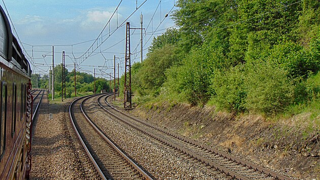 Odboka trati za eskou Tebovou smrem na Brno 