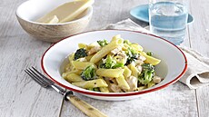 Penne s ku�ec�m masem, brokolic� a t�emi druhy s�ra