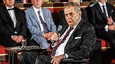 Prezident Miloš Zeman při udílení státních vyznamenání (28. října 2022)