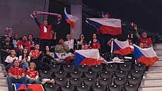 Skupina eských fanouk podporuje národní tým pímo ve výcarském Curychu.