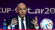 P�edseda mezinárodní fotbalové federace FIFA Gianni Infantino b�hem tiskové...