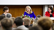 Diskuse slovenské prezidentky Zuzany �aputové se studenty Fakulty sociálních...