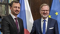 Premiér Petr Fiala se se�el v Praze se slovenským premiérem Eduardem Hegerem....