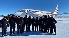 Boeing 737 společnosti Smartwings po úspěšném přistání v Antarktidě (12.11.2022)