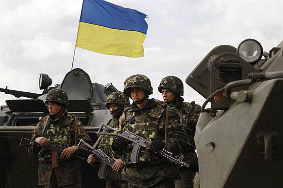 Ukrajintí vojáci ve mst Izjum asi 125 kilometr na jihovýchod od Charkova....