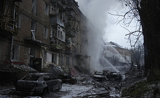 Následky ruských raketových útok v Kyjevské oblasti (23. listopadu 2022)