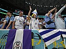 Uruguaytí fanouci ped utkáním mistrovství svta proti Portugalsku.