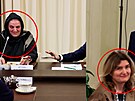 Putinova schzka s ruskými matkami, které pily o své syny na Ukrajin. Vlevo...