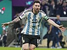 Argentinský útoník Lionel Messi se raduje ze svého gólu proti Mexiku.
