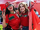 Marocké fanynky ped startem zápasu proti Belgii
