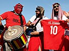 Fanouci Belgie a Maroka ped vzájemným zápasem